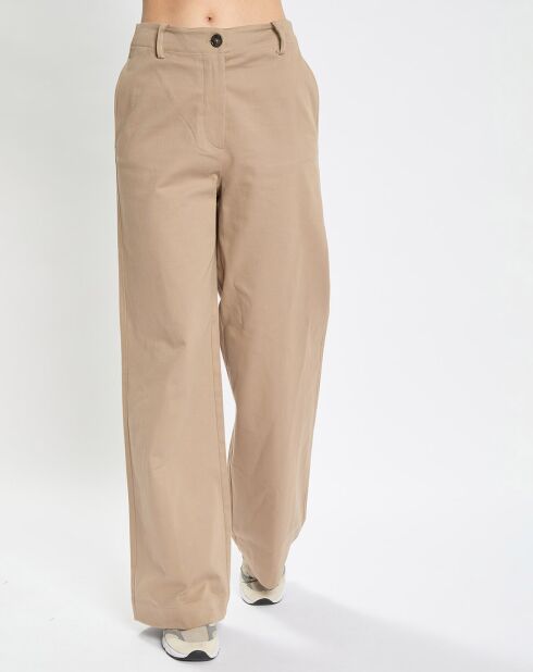 Pantalon flare beige