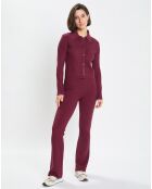 Cardigan col polo rouge foncé