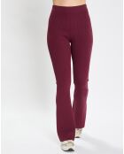 Pantalon flare côtelé rouge foncé