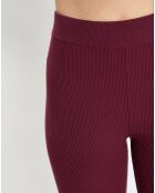 Pantalon flare côtelé rouge foncé