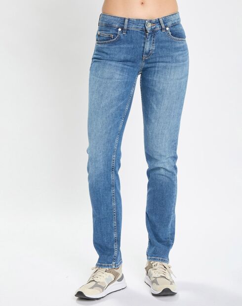 Jean droit en Coton extensible Alby bleu moyen