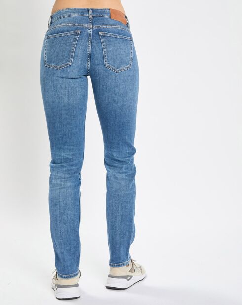 Jean droit en Coton extensible Alby bleu moyen