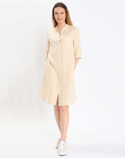 Tunique 100% Lin col mao beige
