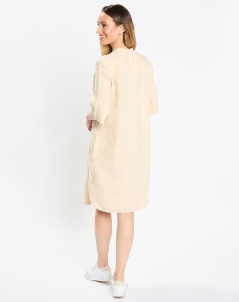 Tunique 100% Lin col mao beige