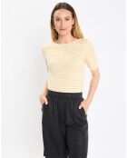 T-Shirt rayé jaune/blanc