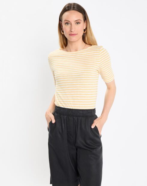 T-Shirt rayé jaune/blanc