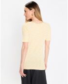 T-Shirt rayé jaune/blanc