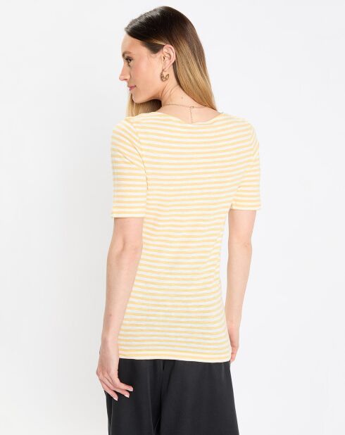 T-Shirt rayé jaune/blanc