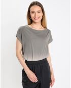 T-Shirt en Coton Tie & Dye kaki/beige