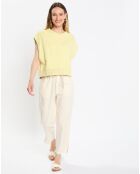 Sweat sans manches Oversize Coton Bio jaune