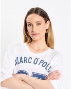 T-Shirt 100% Lin Print Mop 67 blanc/bleu