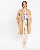 Robe Chemise en Coton & Lin Ceinture beige