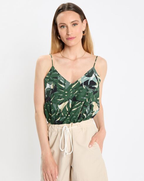 Canotta verde stampata