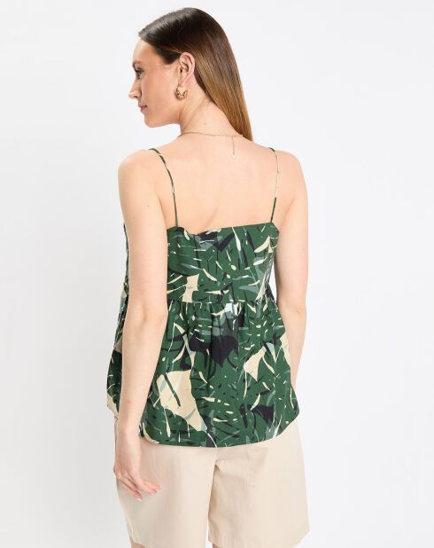 Canotta verde stampata