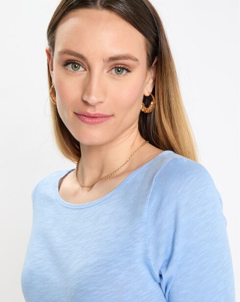 Blauw t-shirt met boothals