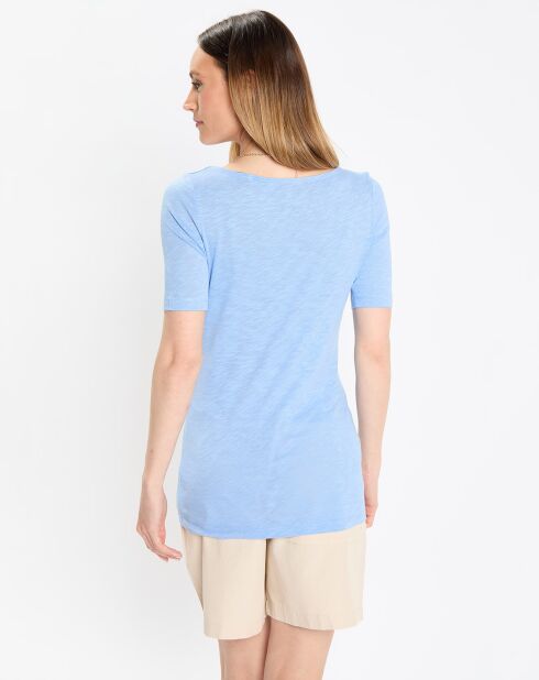 T-Shirt col bateau bleu