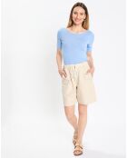 T-Shirt col bateau bleu