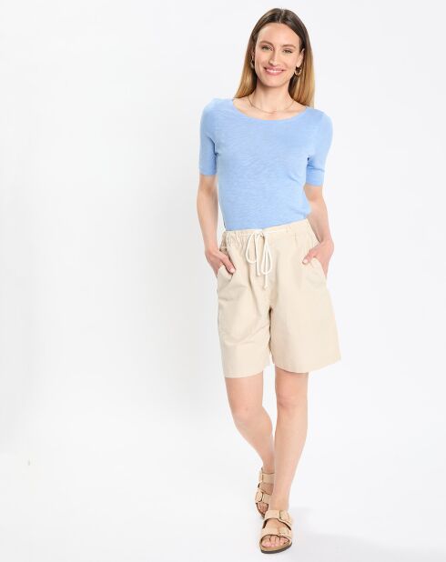 Blauw t-shirt met boothals