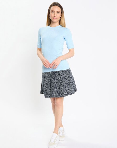 T-Shirt Col Rond Manches courtes Cot Flame bleu clair