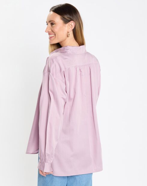 Blouse en Popeline col polo violet clair