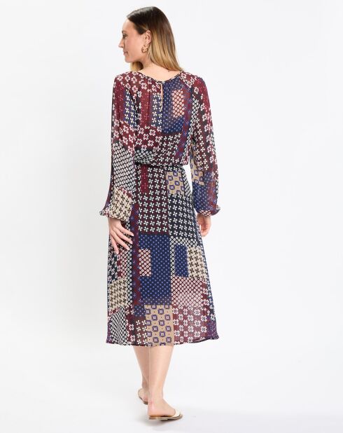 Robe en voile Klook imprimée bordeaux/marine