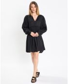 Robe midi col V noir