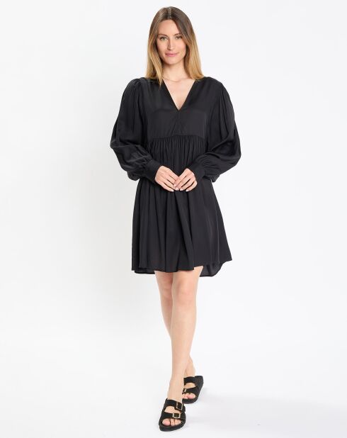 Robe midi col V noir