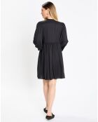 Robe midi col V noir