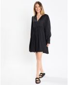 Robe midi col V noir