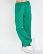 Pantalon large pinces taille élastique vert