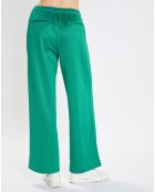 Pantalon large pinces taille élastique vert