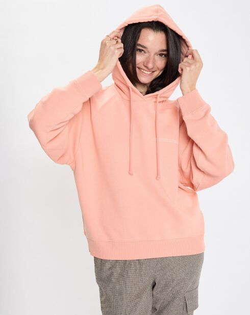 Sweat à capuche Coton Bio rose