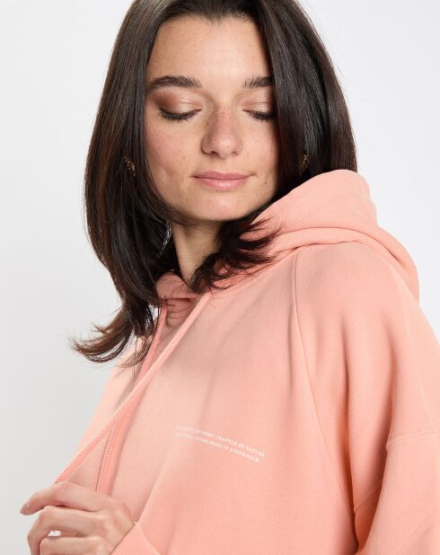 Sweat à capuche Coton Bio rose