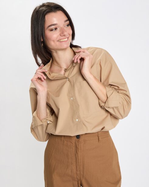 Chemise boyfriend beige