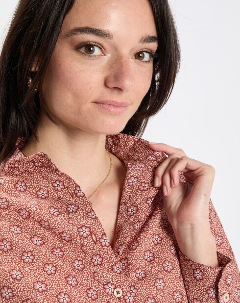 Chemise imprimée all-over rouge