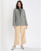 Blazer en Laine mélangée à carreaux gris