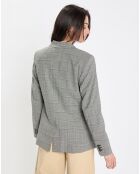 Blazer en Laine mélangée à carreaux gris