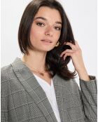 Blazer en Laine mélangée à carreaux gris