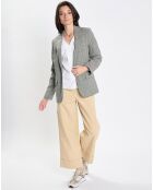 Blazer en Laine mélangée à carreaux gris
