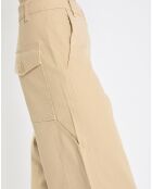 Pantalon large charpenté beige