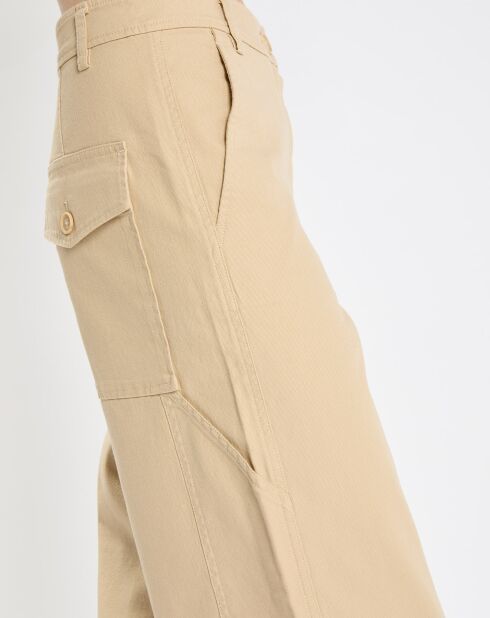 Pantalon large charpenté beige