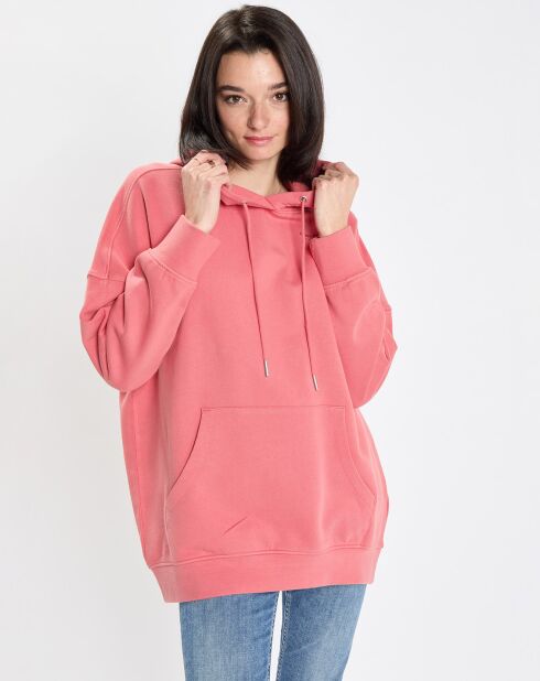 Sweat à capuche rose