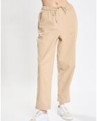 Pantalon relax chino beige