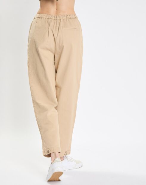 Pantalon relax chino beige