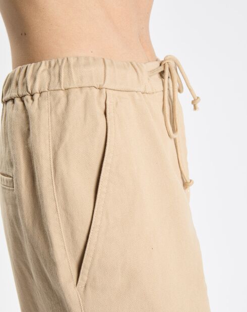 Pantalon relax chino beige