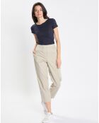T-Shirt Flame col rond bleu marine