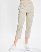 Pantalon Cargo Poche Elastique beige clair