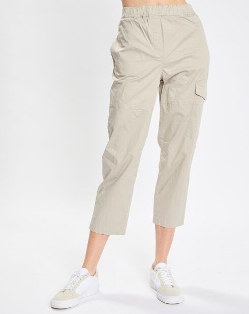 Pantalon Cargo Poche Elastique beige clair