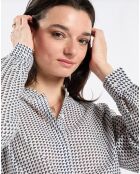 Chemise imprimée blanc/bleu