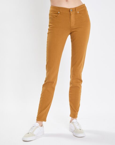 Pantalon Slim en Coton bio mélangé Mavas marron clair